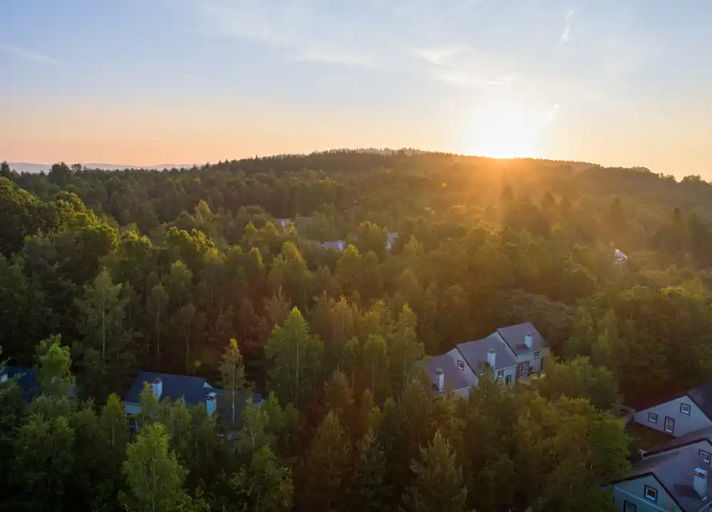 Zonsondergand in de Belgische Ardennen